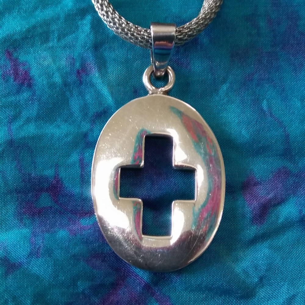 Sterling Silver Cross Cut-Out Pendant
